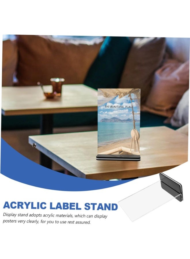 فاييت حامل لافتات أكريليك عمودي مزدوج الجوانب بقاعدة سوداء - Image 4